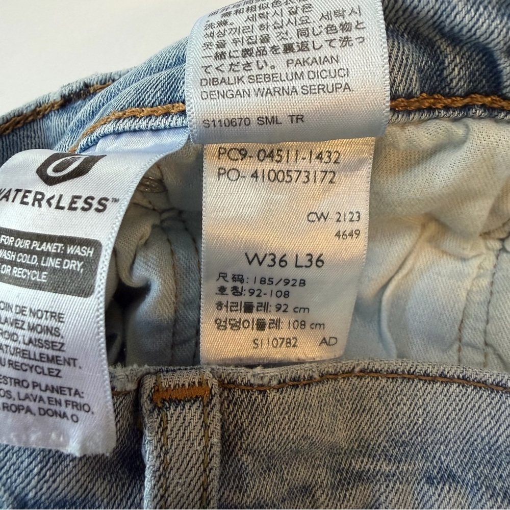 Men’s Levi’s 511 Jeans Size 36x36 Light Blue Washed - Picture 8 of 9